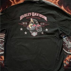 Harley-Davidson Black and Red Motorcycle Shirt